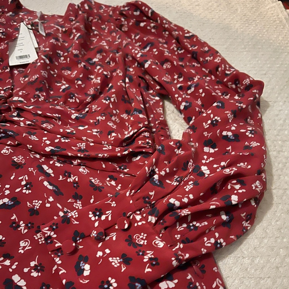 Veronica Beard Red Multi Long Sleeve Dress - Picture 3 of 4